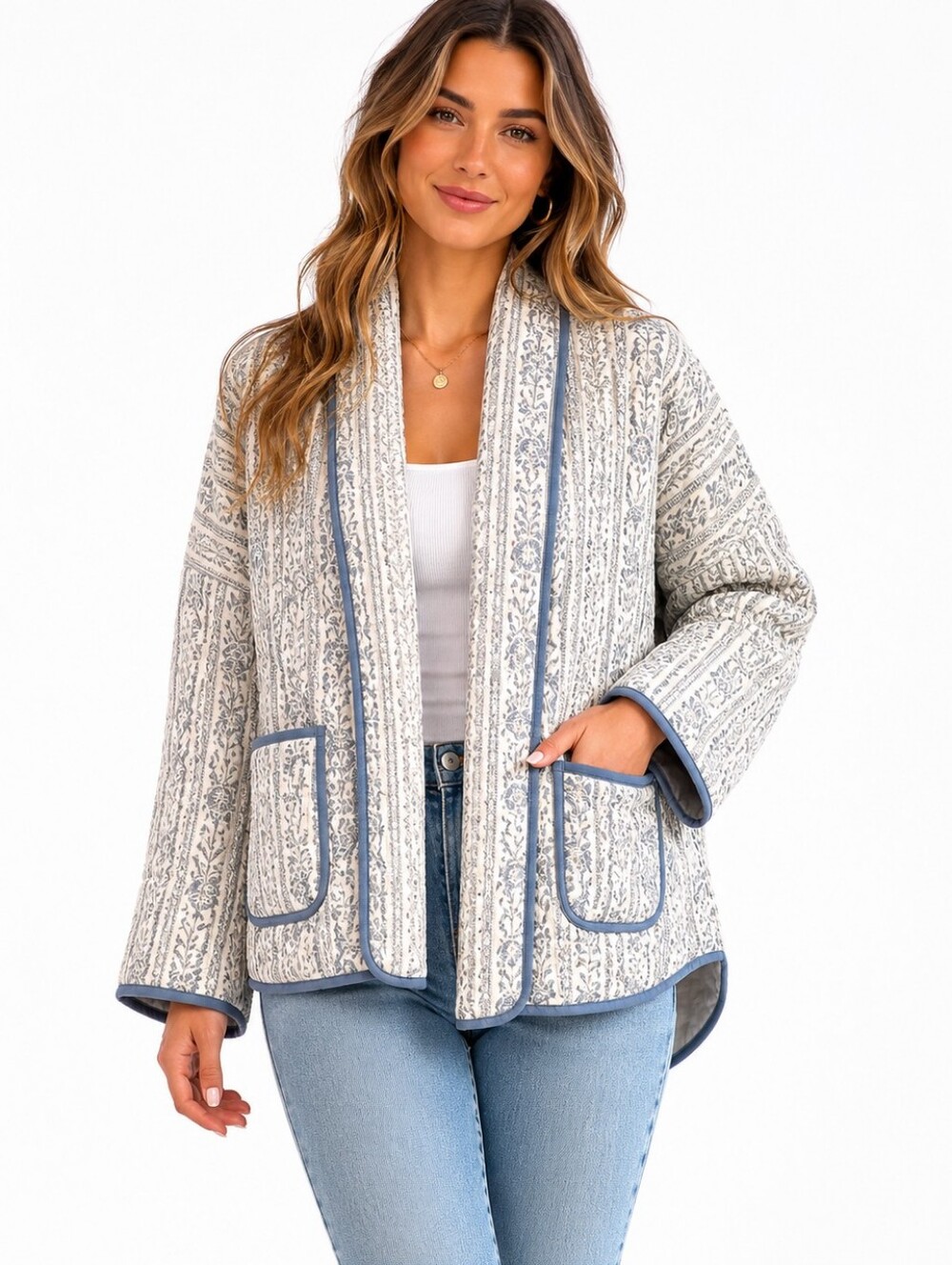 Mabel The Label Jacket | S | Gray Floral